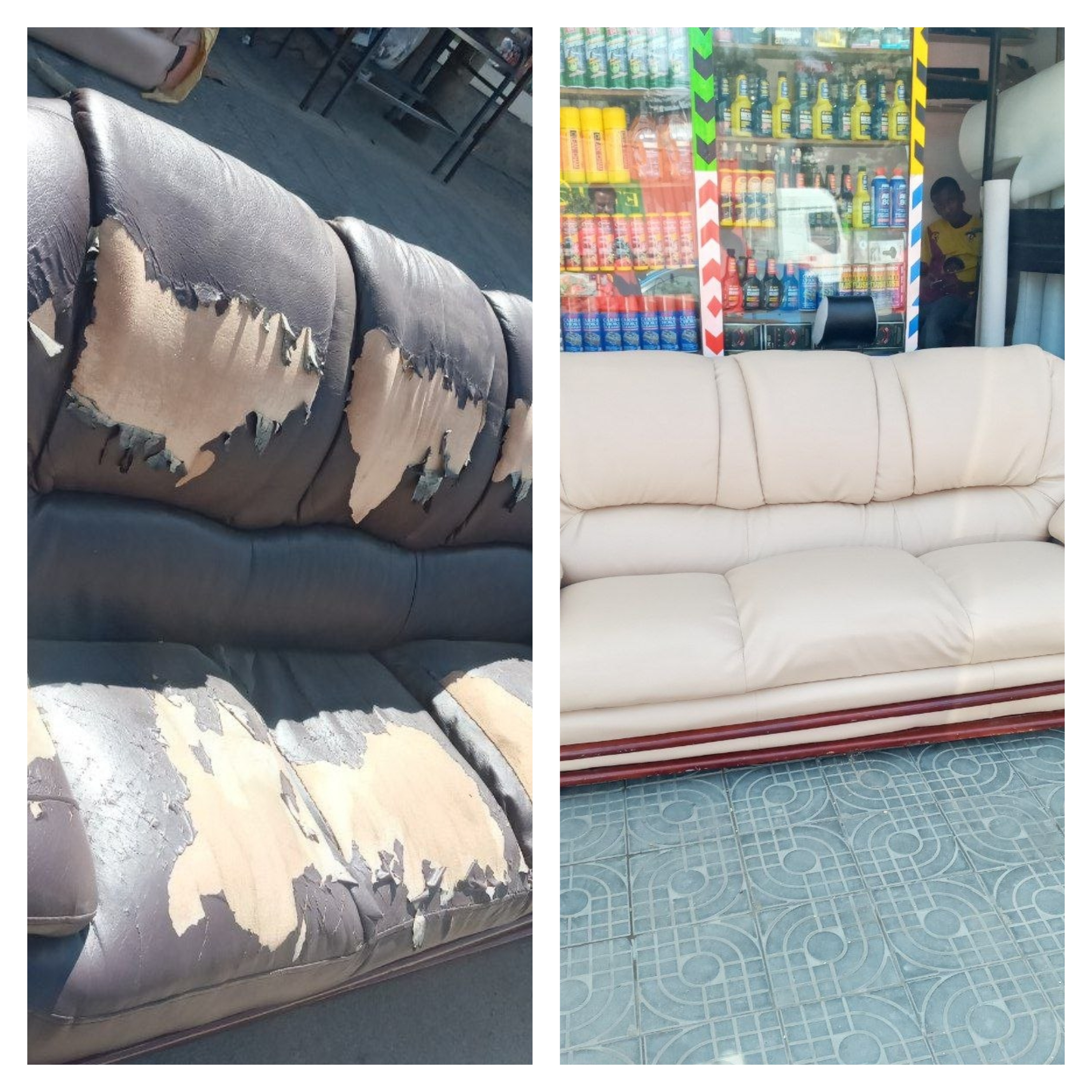 House Couch Before and After
